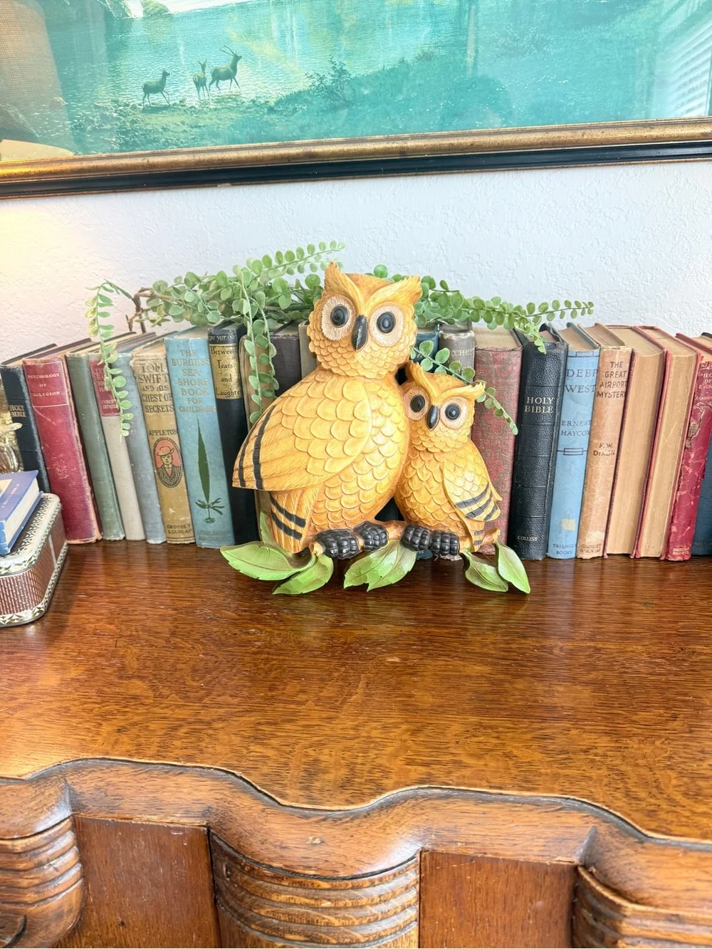 Vintage 1970s HOMCO Owl Wall Plaque • Mid‑Century Modern • Honey Brown